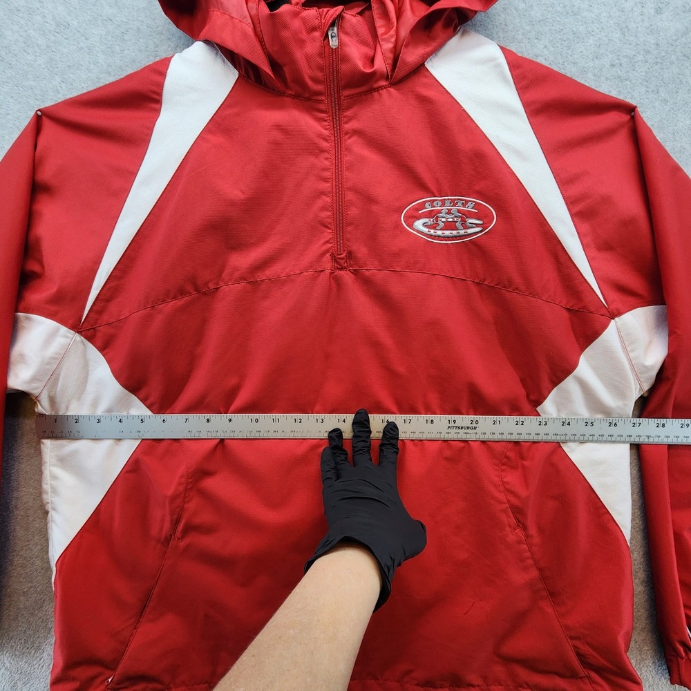 Champion Colts Windbreaker Pullover Jacket Men's XL Red White Hooded Vintage - Picture 9 of 12